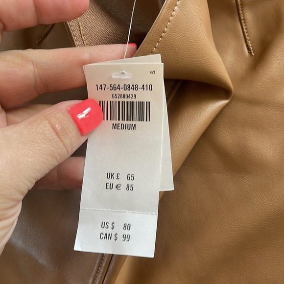 NWT Abercrombie & Fitch Curve Love Vegan Leather Pants - Picture 3 of 7